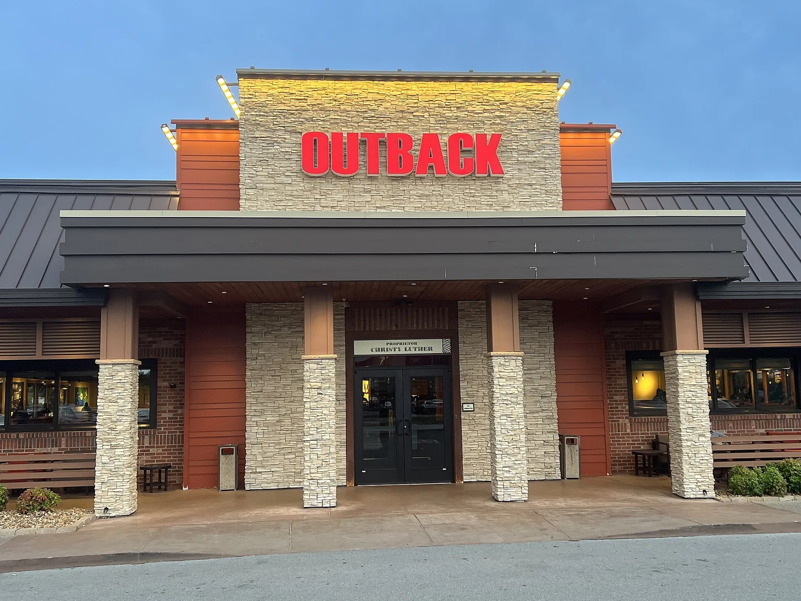 The Outback Steakhouse restaurant on Moores Lane in Brentwood